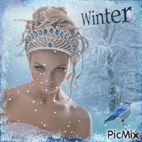Concours : Reine des neiges Tons blancs, argent et bleu animovaný GIF