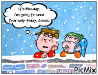 Charlie Brown Monday - GIF animate gratis