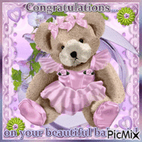 Congratulations On You Beautiful Baby Girl - GIF animé gratuit