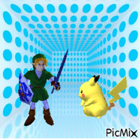 Link vs. Pikachu animovaný GIF