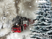 le train d'hiver - GIF animasi gratis