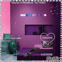 Amour et bonheur en violet - Безплатен анимиран GIF