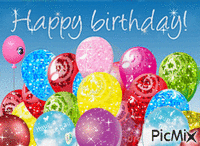 Happy Birthday Balloons animowany gif