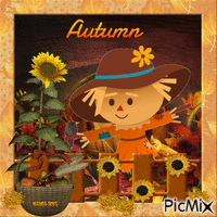 Autumn-fall-scarecrow Animiertes GIF