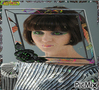 Portrait Woman Colors Deco Glitter Glamour GIF animé
