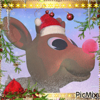 Rudolph the red nosed reindeer - Gratis animeret GIF