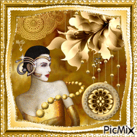 femme couleur dorée - Zdarma animovaný GIF