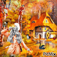 VERA  LOVE THE FALL LEAVES - Free animated GIF