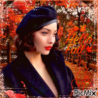 Autumn woman with a beret