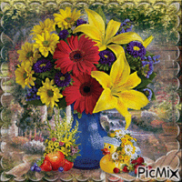 Bouquet de Fleurs - GIF animé gratuit
