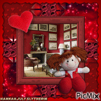{♥}Cute Little Red Doll{♥} анимированный гифка