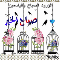 الورود الصباح والياسمين. animēts GIF