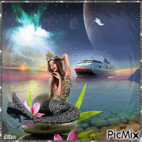 beautiful shiny Mermaid geanimeerde GIF