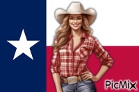 Texas cowgirl animeret GIF