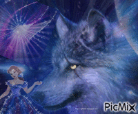 Blue Wolves - Free animated GIF