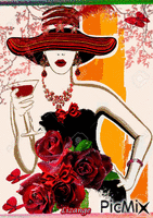 La dame au chapeau - 無料のアニメーション GIF