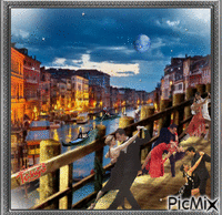 Tango sur le grand canal de Venise. - Бесплатни анимирани ГИФ