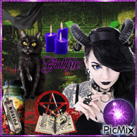 Gothic woman with magic