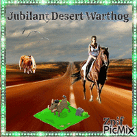 Jubilant Desert warthog - Darmowy animowany GIF