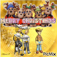 Merry Christmas Country Dance Animated GIF