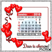 Calendário janeiro 2016 - Gratis geanimeerde GIF