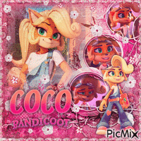 coco bandicoot pink - GIF animé gratuit