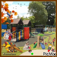 a sunny day at the playground GIF animé