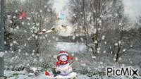 paysage neige - GIF animado gratis