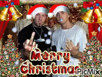 Merry Christmas from Fred and Eminem - Gratis animeret GIF