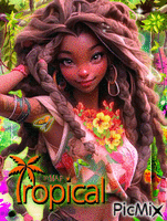 Tropical Girl - GIF animé gratuit