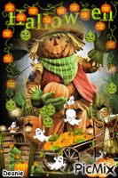 Halloween Vintage Pumpkin Patch animuotas GIF