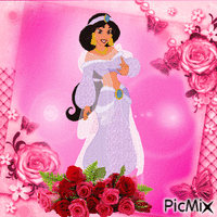 Jasmine in rose frame GIF animado