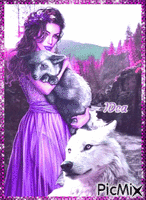 Belle et les loups анимиран GIF