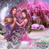 Contest: Lilac-pink fantasy animuotas GIF