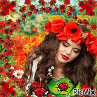 J' adore le rouge des coquelicots - Free animated GIF