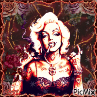 Marilyn en gothique - GIF animé gratuit