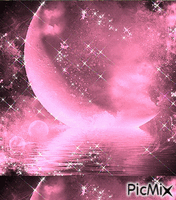 Luna rosa - GIF animé gratuit