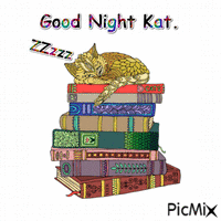 sleepy Kitty Kat animuotas GIF