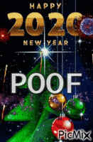HAPPY 2020 POOF animuotas GIF