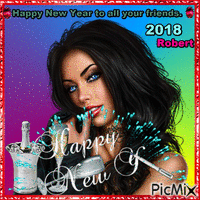 Happy New Year to all your friends. - GIF animado gratis