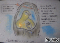 BD humour. Chiribi - L'oeuf dur dessiné par Gino GIBILARO - GIF animé gratuit
