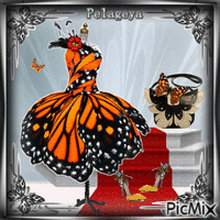 Butterfly dress animuotas GIF