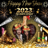 happy new year 2023 ian et nina GIF animé