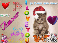 mon chat d'amour - Бесплатный анимированный гифка