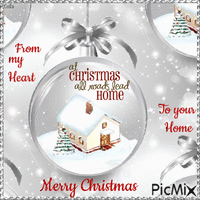 At Christmas all roads lead Home. Merry Christmas - GIF animé gratuit