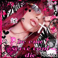 Pink emo Ayesha - GIF animado gratis
