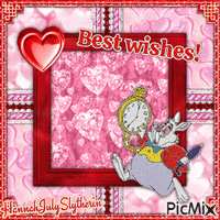 {♥}Best Wishes! - From the White Rabbit{♥} - Free animated GIF