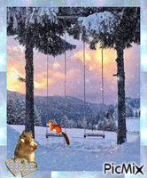 ecureuils dans la neige animált GIF