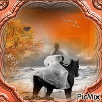 Mulher e seu Cavalo - GIF animado gratis