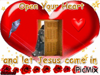 Avaa Sydämesi ovi Jeesukselle animált GIF